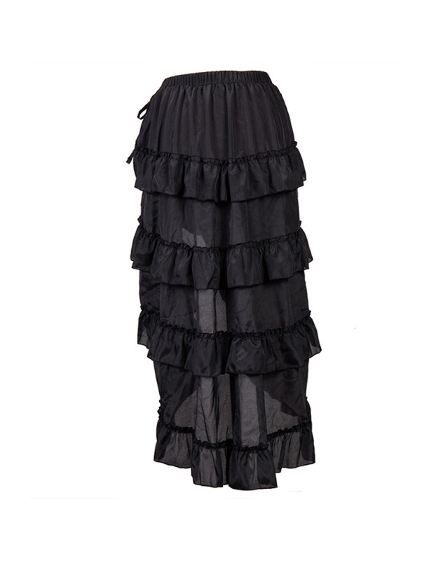 Court Retro Irregular Short Skirt Caribbean Pirate Skirt Uniform Petticoat Women Black Skirt 31672