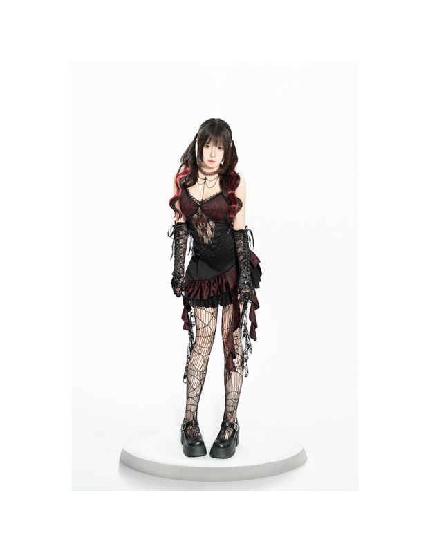 Duchess Strapless Top Female Irregular Skirt Witch Cosplay Hot Girl Sexy Devil Costume DL2075