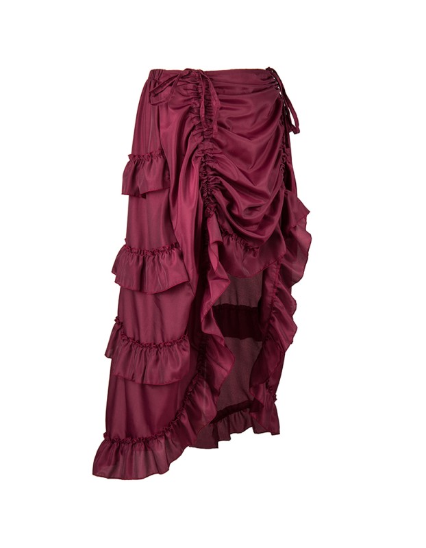 Court Retro Irregular Short Skirt Caribbean Pirate Skirt Uniform Petticoat Women Black Skirt 31672