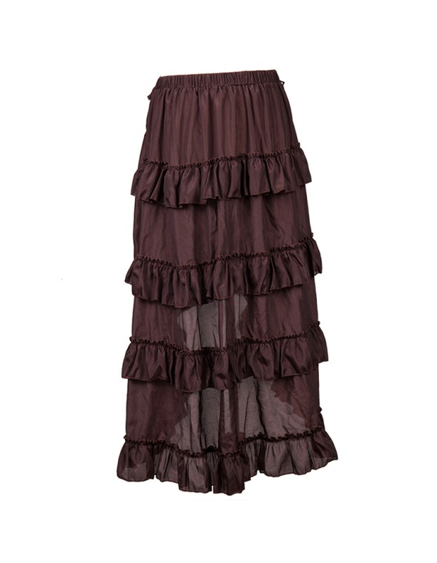 Court Retro Irregular Short Skirt Caribbean Pirate Skirt Uniform Petticoat Women Black Skirt 31672