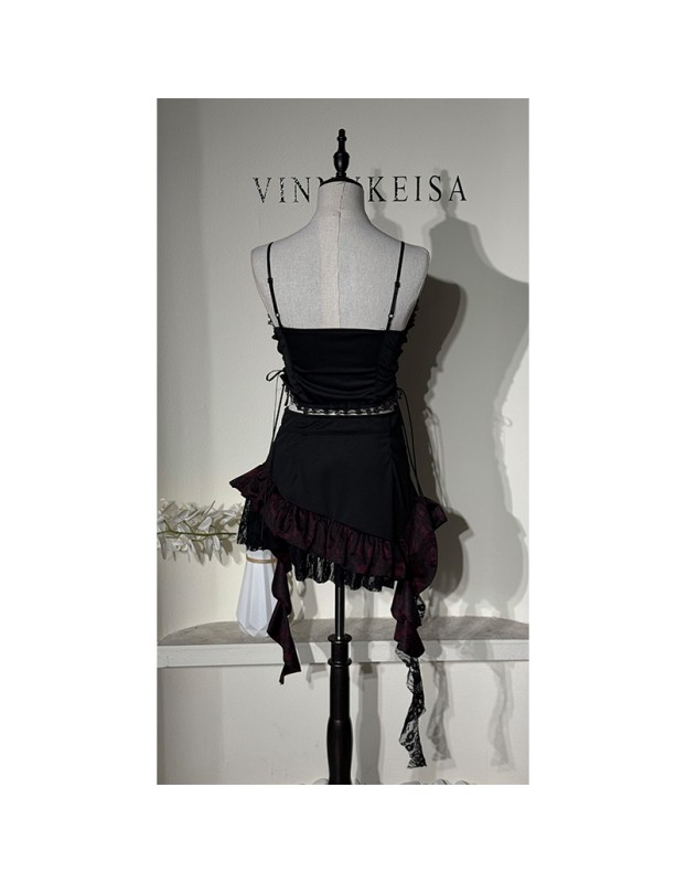 Duchess Strapless Top Female Irregular Skirt Witch Cosplay Hot Girl Sexy Devil Costume DL2075