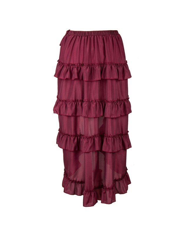 Court Retro Irregular Short Skirt Caribbean Pirate Skirt Uniform Petticoat Women Black Skirt 31672