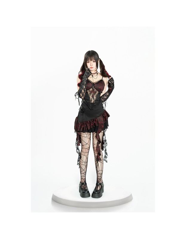 Duchess Strapless Top Female Irregular Skirt Witch Cosplay Hot Girl Sexy Devil Costume DL2075