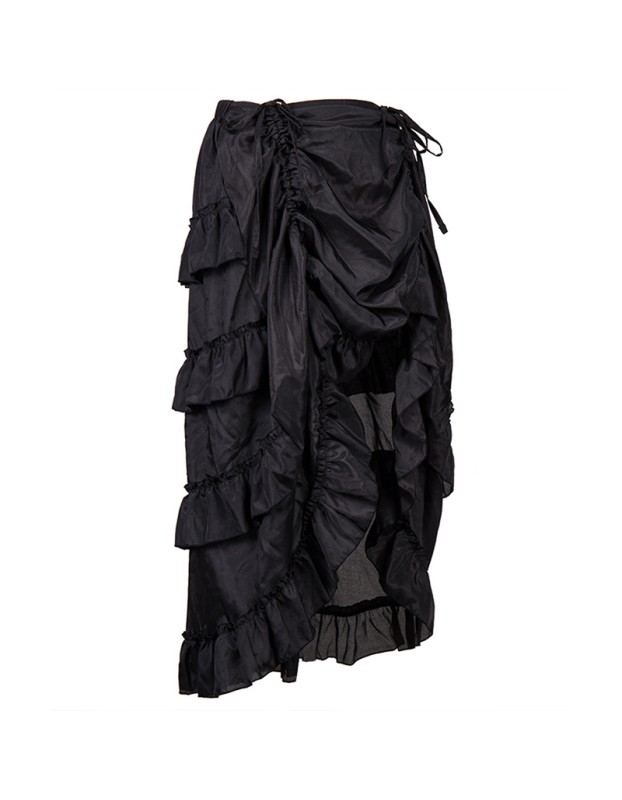 Court Retro Irregular Short Skirt Caribbean Pirate Skirt Uniform Petticoat Women Black Skirt 31672