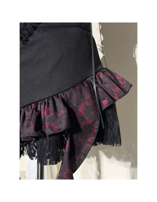 Duchess Strapless Top Female Irregular Skirt Witch Cosplay Hot Girl Sexy Devil Costume DL2075