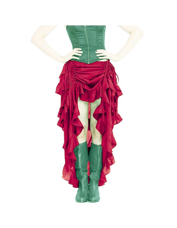Court Retro Irregular Short Skirt Caribbean Pirate Skirt Uniform Petticoat Women Black Skirt 31672