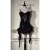 Duchess Strapless Top Female Irregular Skirt Witch Cosplay Hot Girl Sexy Devil Costume DL2075