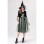 Halloween Adult Green Gauze Witch  Camellia Spider Web Witch Festival Dress Cosplay Costume YM087