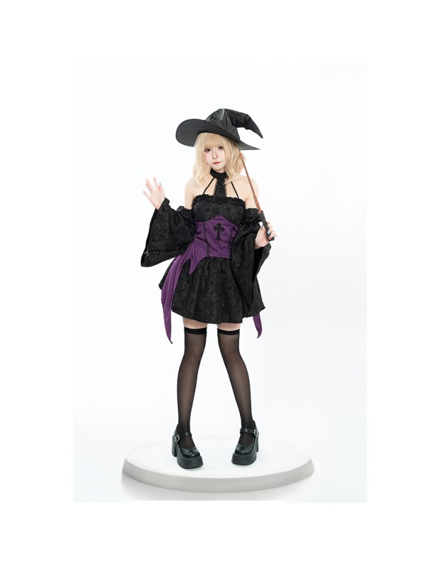 Halloween Witch Cosplay Costume Female Dress Masquerade Ball Theme Party Witch Costume DL2078