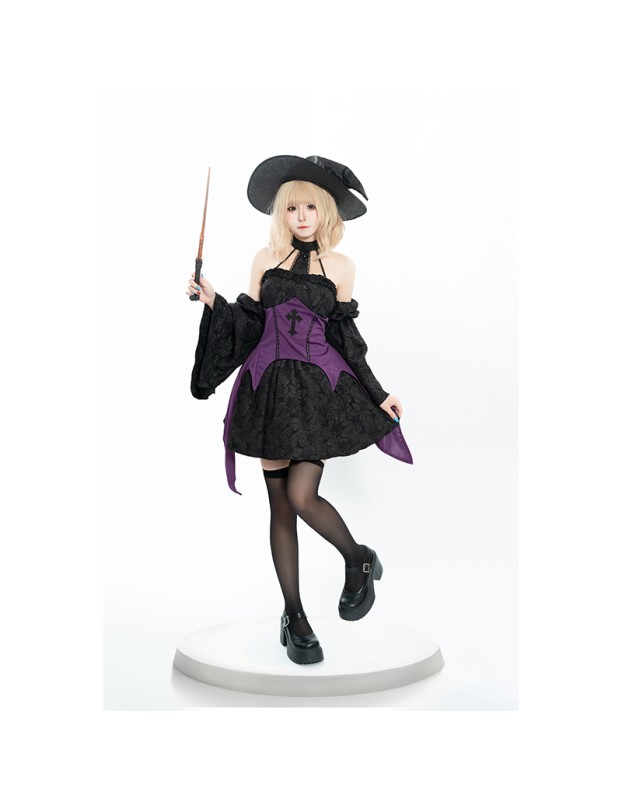 Halloween Witch Cosplay Costume Female Dress Masquerade Ball Theme Party Witch Costume DL2078