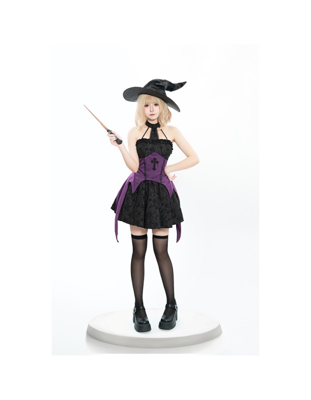 Halloween Witch Cosplay Costume Female Dress Masquerade Ball Theme Party Witch Costume DL2078