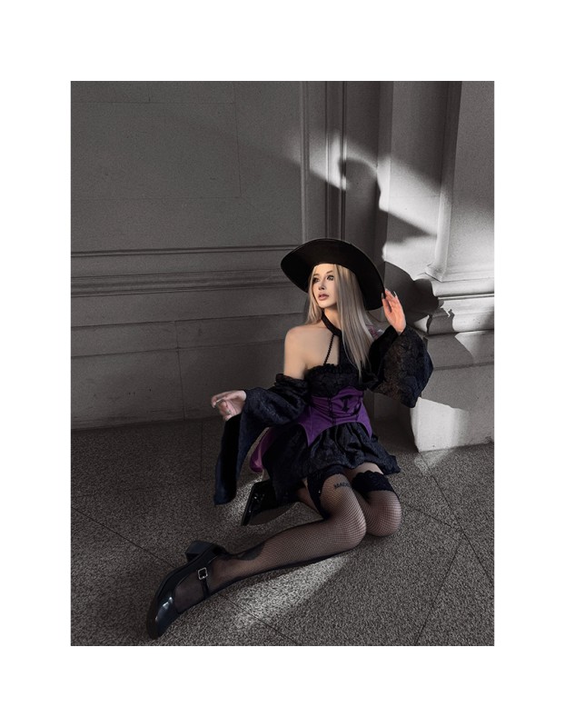 Halloween Witch Cosplay Costume Female Dress Masquerade Ball Theme Party Witch Costume DL2078