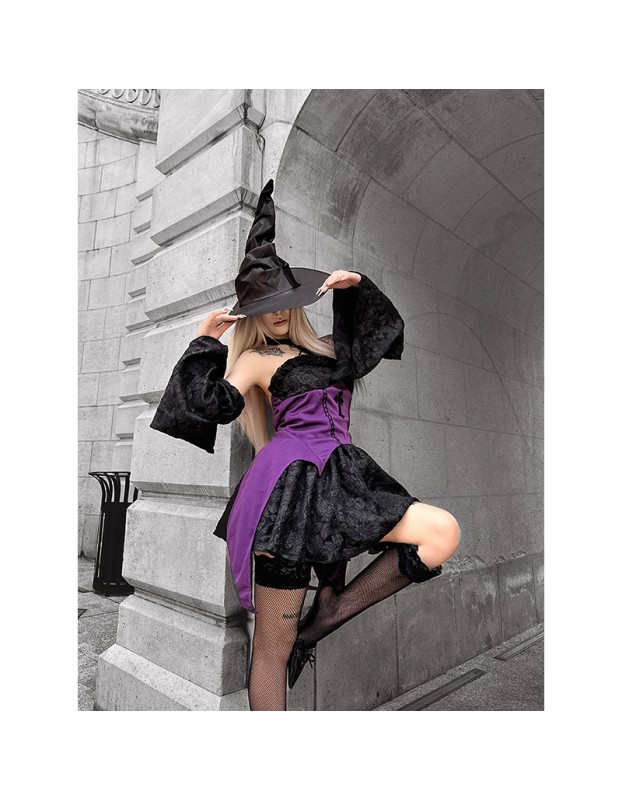 Halloween Witch Cosplay Costume Female Dress Masquerade Ball Theme Party Witch Costume DL2078