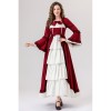 Retro Gothic Court Dress With A Square Neck Cinched Waist And A Bow Tie Medieval Evening Dress YM0820