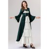 Retro Gothic Court Dress With A Square Neck Cinched Waist And A Bow Tie Medieval Evening Dress YM0820