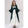 Retro Gothic Court Dress With A Square Neck Cinched Waist And A Bow Tie Medieval Evening Dress YM0820