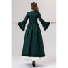 Retro Gothic Court Dress With A Square Neck Cinched Waist And A Bow Tie Medieval Evening Dress YM0820