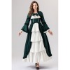 Retro Gothic Court Dress With A Square Neck Cinched Waist And A Bow Tie Medieval Evening Dress YM0820
