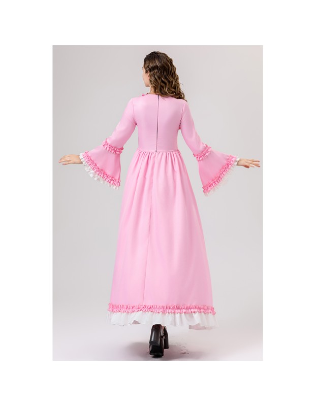 Retro Gothic Court Dress With A Square Neck Cinched Waist And A Bow Tie Medieval Evening Dress YM0820