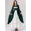 Retro Gothic Court Dress With A Square Neck Cinched Waist And A Bow Tie Medieval Evening Dress YM0820