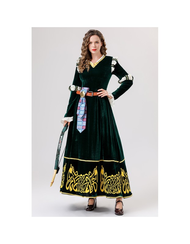 Halloween Retro Court Queen's Legend Cosplay Princess Long Dress Performance Costume YM0825