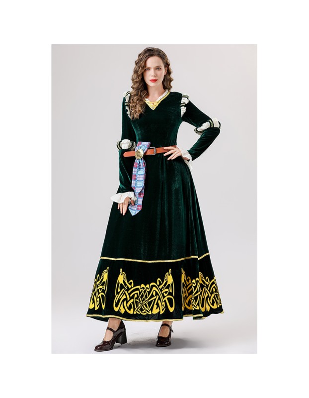 Halloween Retro Court Queen's Legend Cosplay Princess Long Dress Performance Costume YM0825