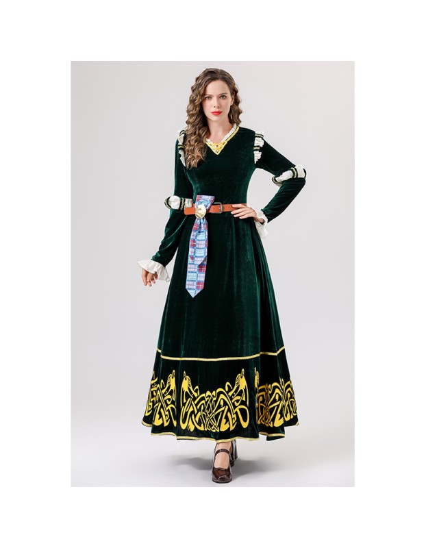 Halloween Retro Court Queen's Legend Cosplay Princess Long Dress Performance Costume YM0825