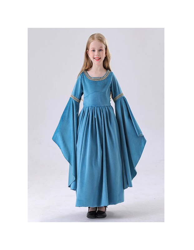 Court Dress Blue Cosplay Lord of The Rings Elf Children's Elf Princess Dress YM5849