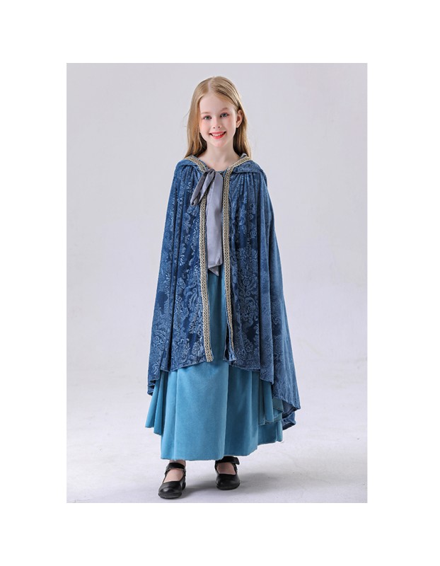 Court Dress Blue Cosplay Lord of The Rings Elf Children's Elf Princess Dress YM5849