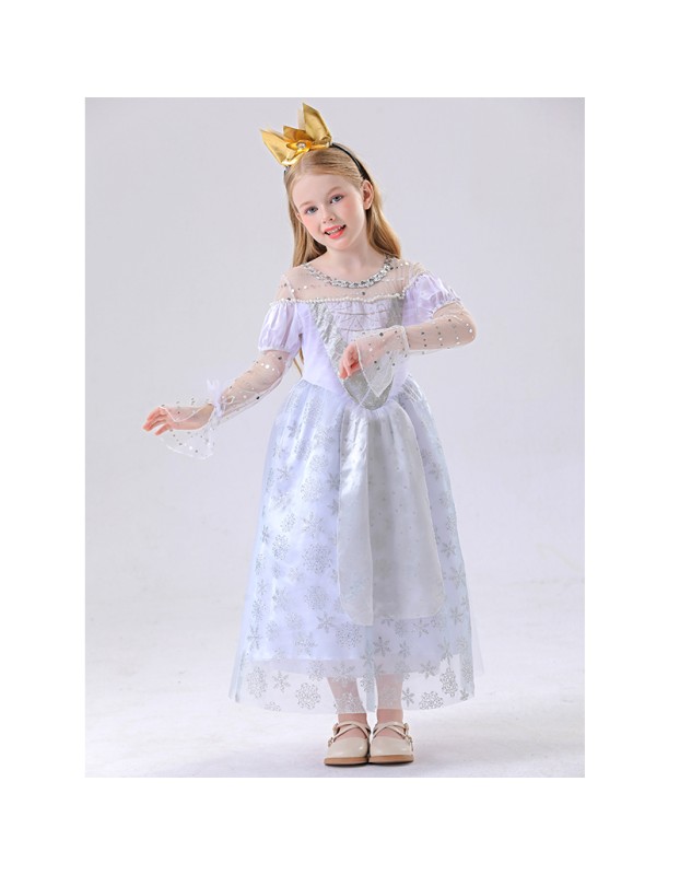 Children's Princess Alice White Queen Dress High-end Cosplay Princess Dress Costume YM8776