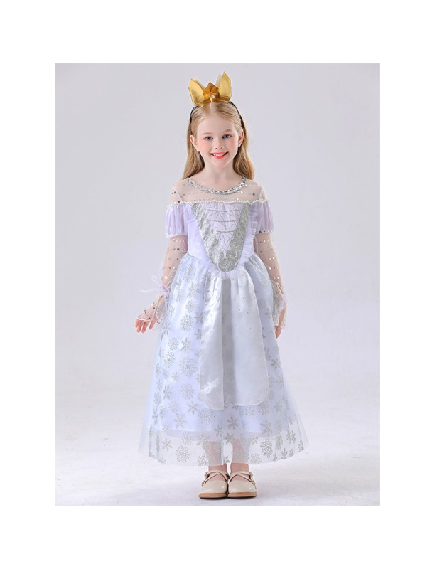 Children's Princess Alice White Queen Dress High-end Cosplay Princess Dress Costume YM8776