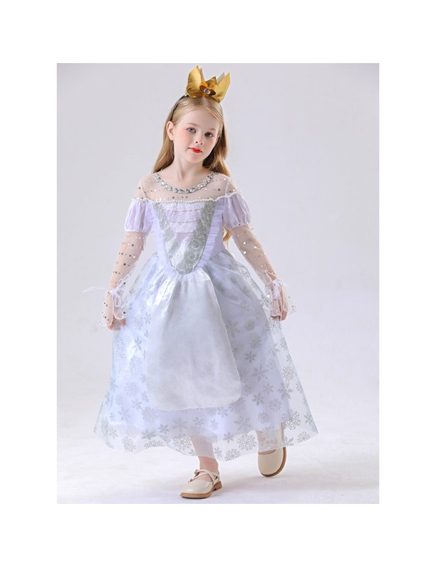 Children's Princess Alice White Queen Dress High-end Cosplay Princess Dress Costume YM8776
