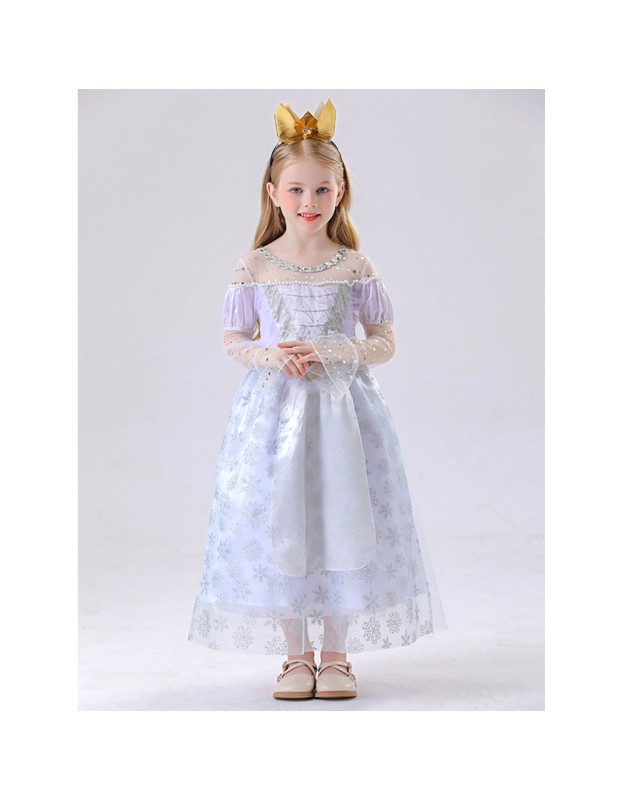 Children's Princess Alice White Queen Dress High-end Cosplay Princess Dress Costume YM8776