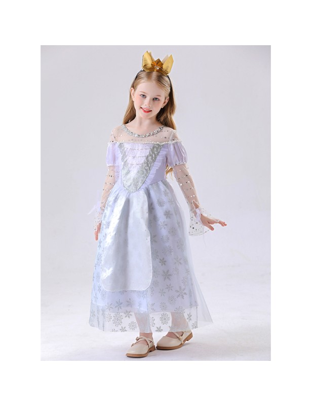 Children's Princess Alice White Queen Dress High-end Cosplay Princess Dress Costume YM8776