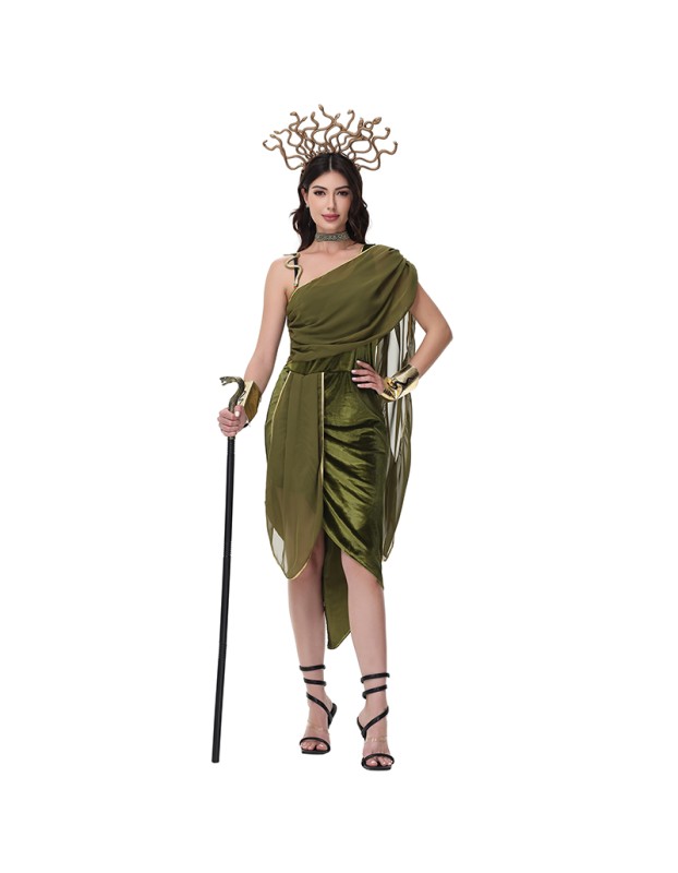 Ancient Egyptian Medusa Greek Goddess Cleopatra Cosplay Roman Performance Costumes MS5629