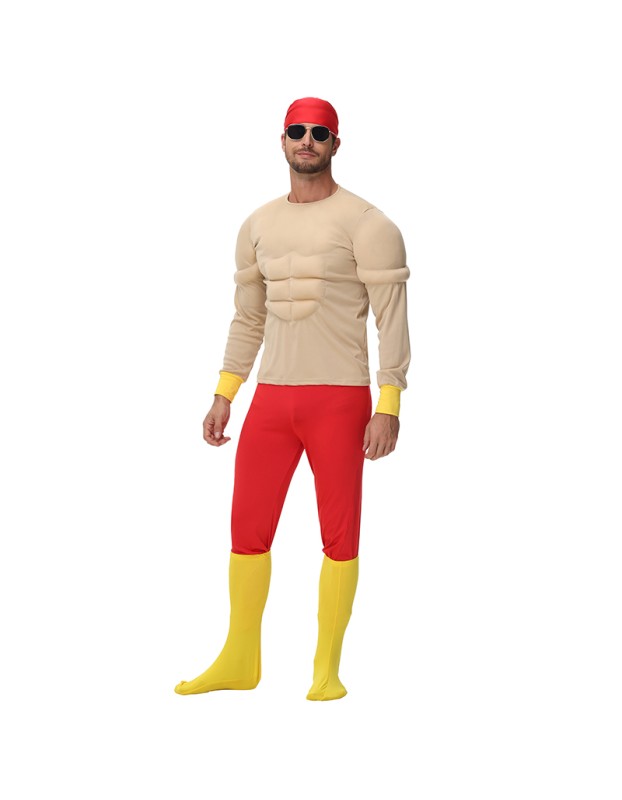 Funny and Cool Muscle Boy Costume Abdominal Muscles Funny Party Cosplay  Muscle Shirt Set MS1816