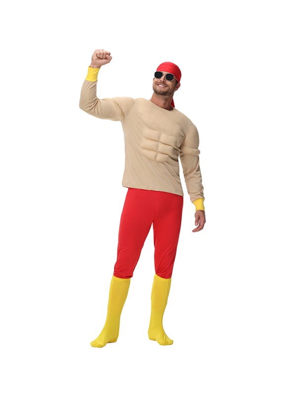 Funny and Cool Muscle Boy Costume Abdominal Muscles Funny Party Cosplay  Muscle Shirt Set MS1816