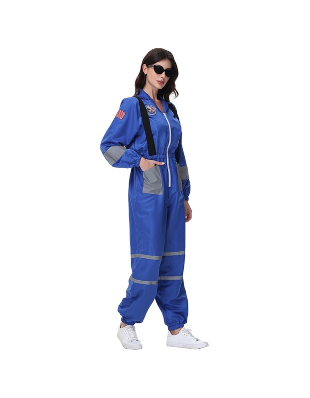 Astronaut Spacesuit Adult Female Blue Astronaut Performance Stage Costume Cosplay Suit MS5620