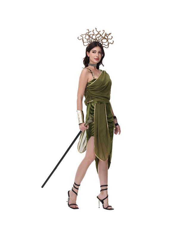 Ancient Egyptian Medusa Greek Goddess Cleopatra Cosplay Roman Performance Costumes MS5629