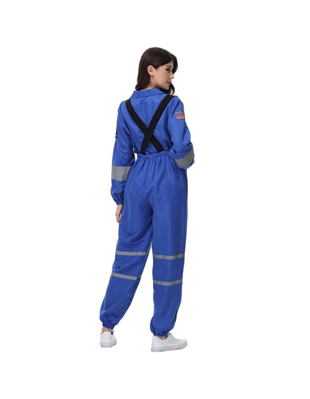 Astronaut Spacesuit Adult Female Blue Astronaut Performance Stage Costume Cosplay Suit MS5620
