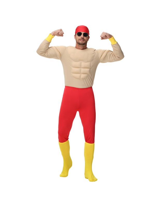 Funny and Cool Muscle Boy Costume Abdominal Muscles Funny Party Cosplay  Muscle Shirt Set MS1816