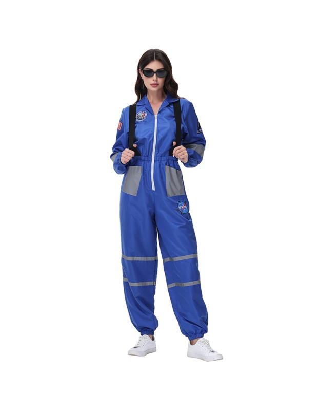 Astronaut Spacesuit Adult Female Blue Astronaut Performance Stage Costume Cosplay Suit MS5620