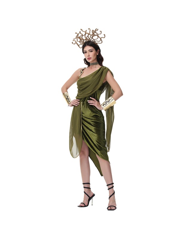 Ancient Egyptian Medusa Greek Goddess Cleopatra Cosplay Roman Performance Costumes MS5629