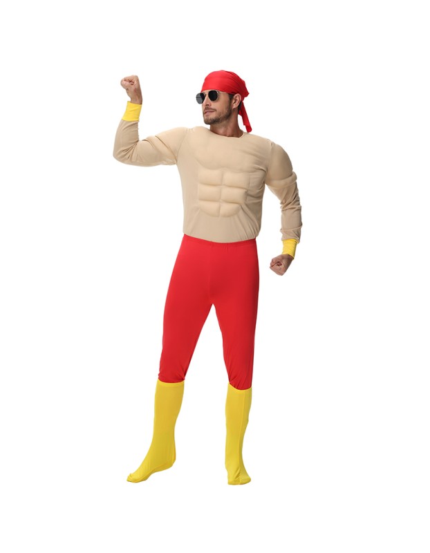 Funny and Cool Muscle Boy Costume Abdominal Muscles Funny Party Cosplay  Muscle Shirt Set MS1816