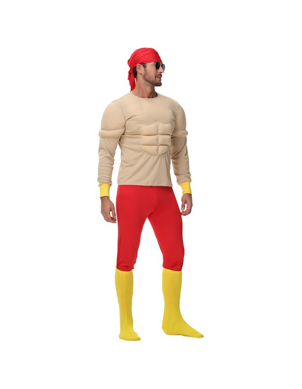 Funny and Cool Muscle Boy Costume Abdominal Muscles Funny Party Cosplay  Muscle Shirt Set MS1816