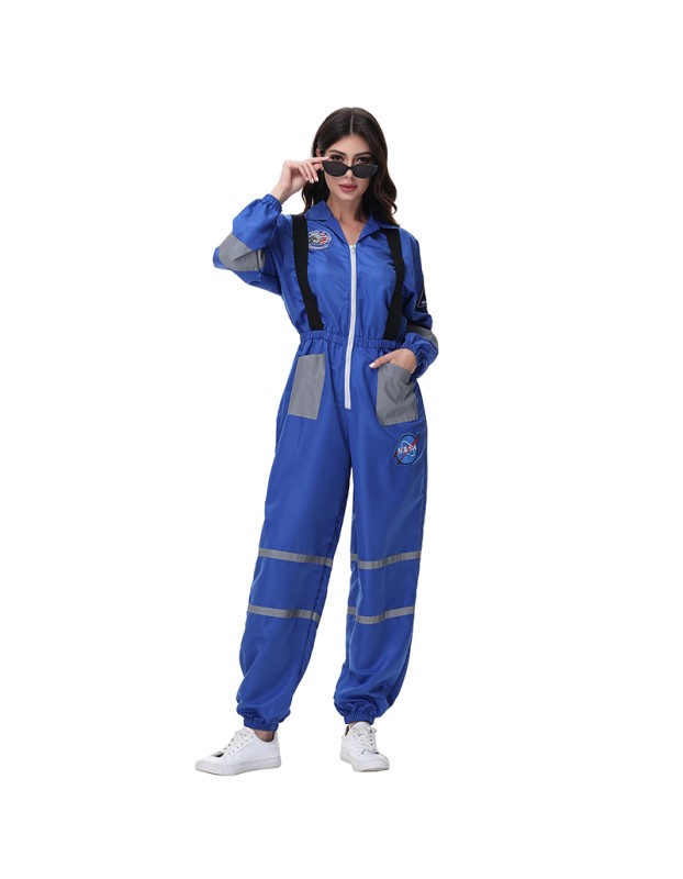 Astronaut Spacesuit Adult Female Blue Astronaut Performance Stage Costume Cosplay Suit MS5620