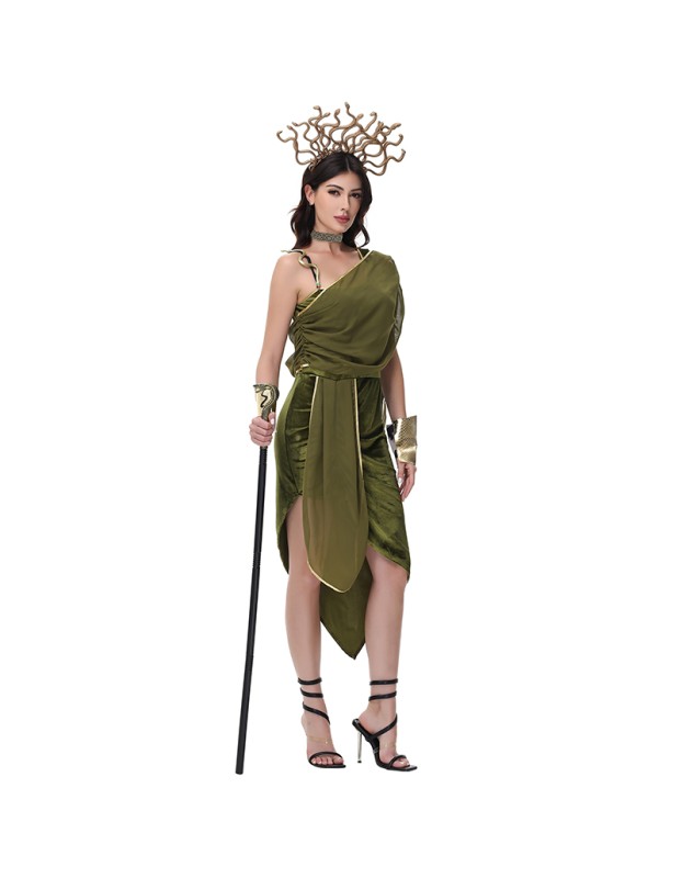 Ancient Egyptian Medusa Greek Goddess Cleopatra Cosplay Roman Performance Costumes MS5629