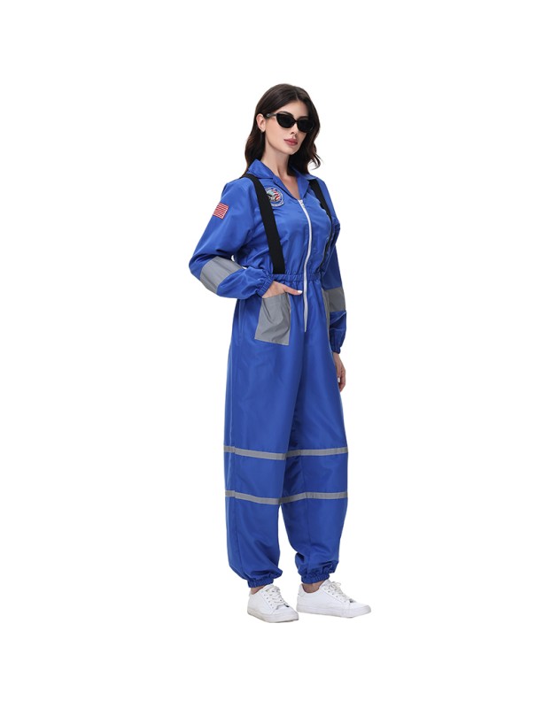 Astronaut Spacesuit Adult Female Blue Astronaut Performance Stage Costume Cosplay Suit MS5620