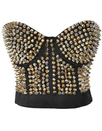 Sexy Club Punk Rivet Waistcoat Top M5304