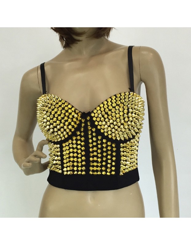 Sexy Club Punk Rivet Waistcoat Top M5304